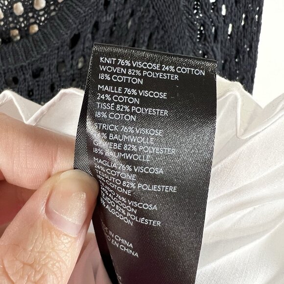 Anthropologie Maeve sweater women's Medium blue white open fisherman knit work - Picture 6 of 9